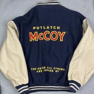 Vintage Potlatch McCoy Paper Company Varsity Jacket Coat Lamasz Sport Size Large